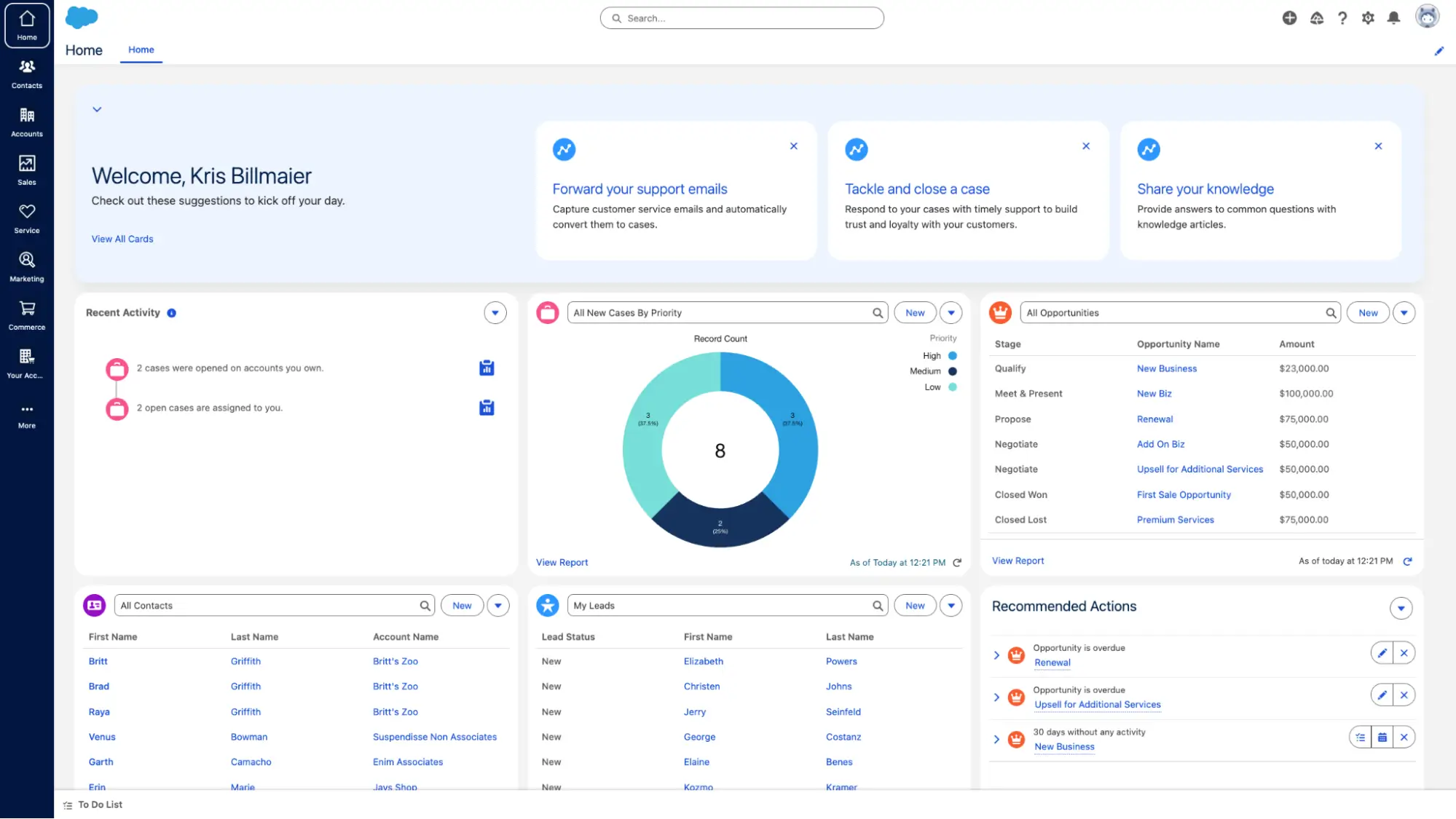 Salesforce Foundations cuenta con una nueva interfaz de usuario con una pantalla de inicio actualizada que permite a las empresas de diferentes industrias gestionar toda su operación front office desde un solo lugar.